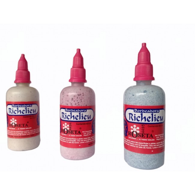 Bordeador Escarchado Richelieu Roseta 65 cc – Líneas y Relieves 3D con Glitter Iridiscente