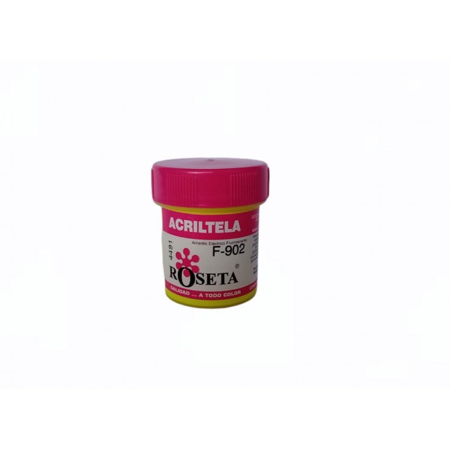 Acriltela Fluorescente Roseta 30 cc – Pintura Tela Neón 4 Colores Glow UV