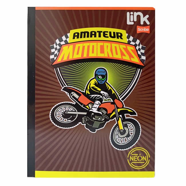 Cuaderno Cosido Link Niño Scribe 100 Hojas Cuadriculado – Carátula Plastificada + Stickers