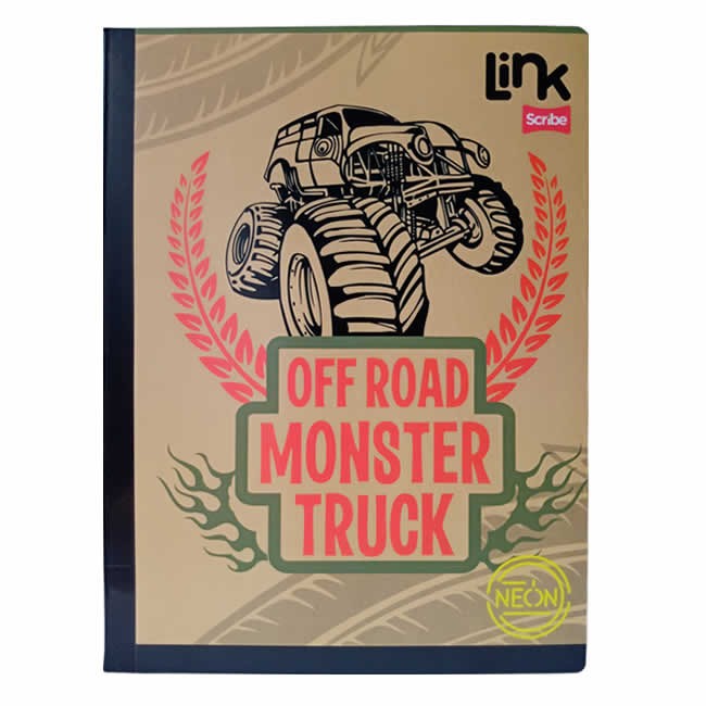 Cuaderno Cosido Link Niño Scribe 100 Hojas Cuadriculado – Carátula Plastificada + Stickers