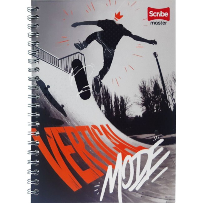 Cuaderno Argollado Scribe Master 105 Masculino – Pasta Dura 80 Hojas Cuadriculadas