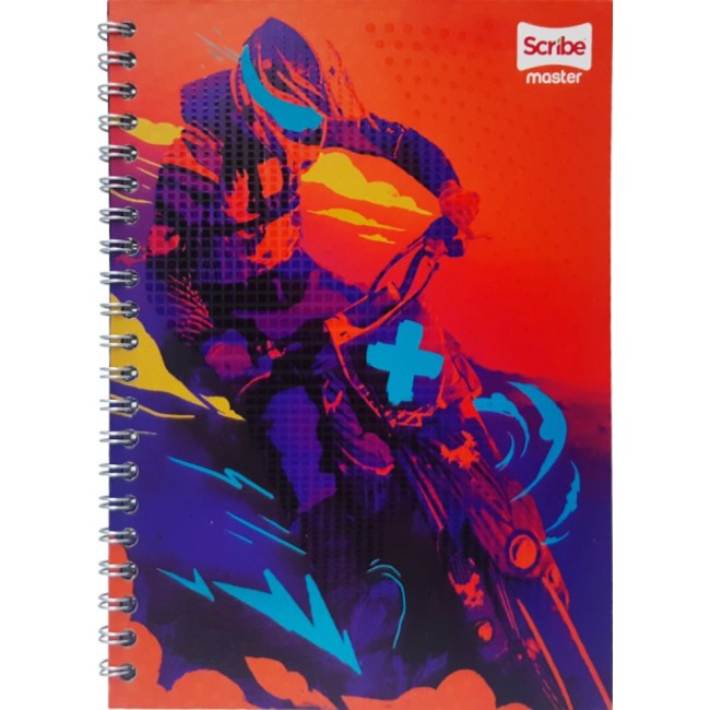 Cuaderno Argollado Scribe Master 105 Masculino – Pasta Dura 80 Hojas Cuadriculadas