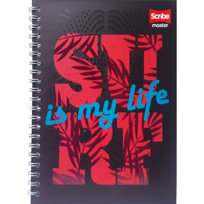 Cuaderno Argollado Scribe Master 105 Masculino – Pasta Dura 80 Hojas Cuadriculadas