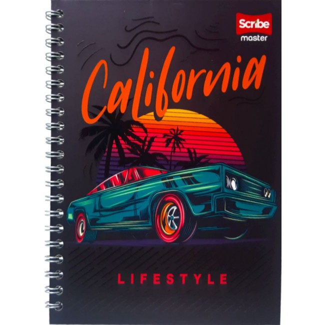 Cuaderno Argollado Scribe Master 105 Masculino – Pasta Dura 80 Hojas Cuadriculadas