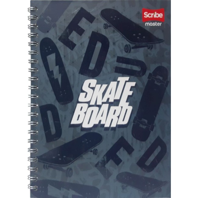 Cuaderno Argollado Scribe Master 105 Masculino – Pasta Dura 80 Hojas Cuadriculadas