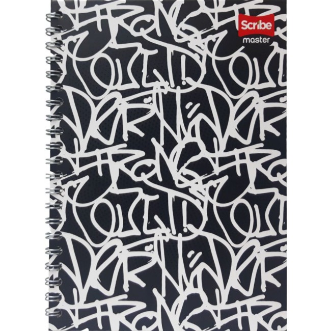 Cuaderno Argollado Scribe Master 105 Masculino – Pasta Dura 80 Hojas Cuadriculadas