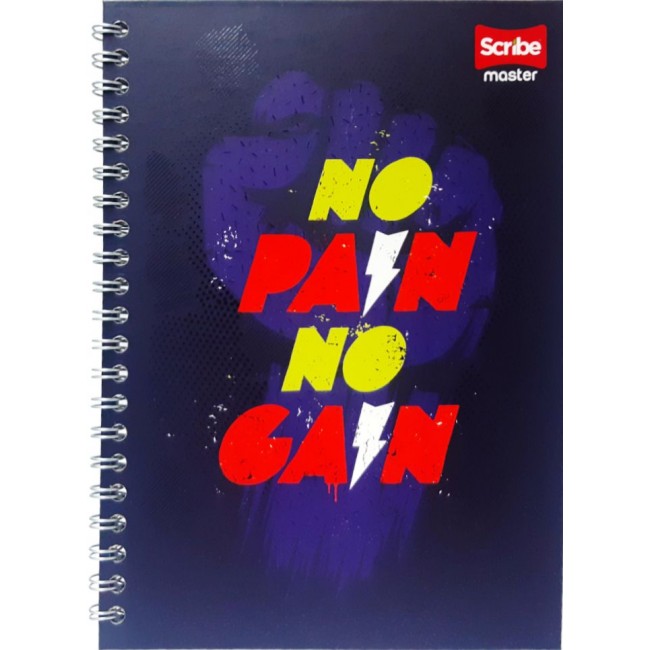 Cuaderno Argollado Scribe Master 105 Masculino – Pasta Dura 80 Hojas Cuadriculadas