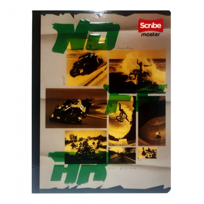 Cuaderno Cosido Master M+S Scribe Niño 50 Hojas Rayado – Diseños Surtidos + Stickers