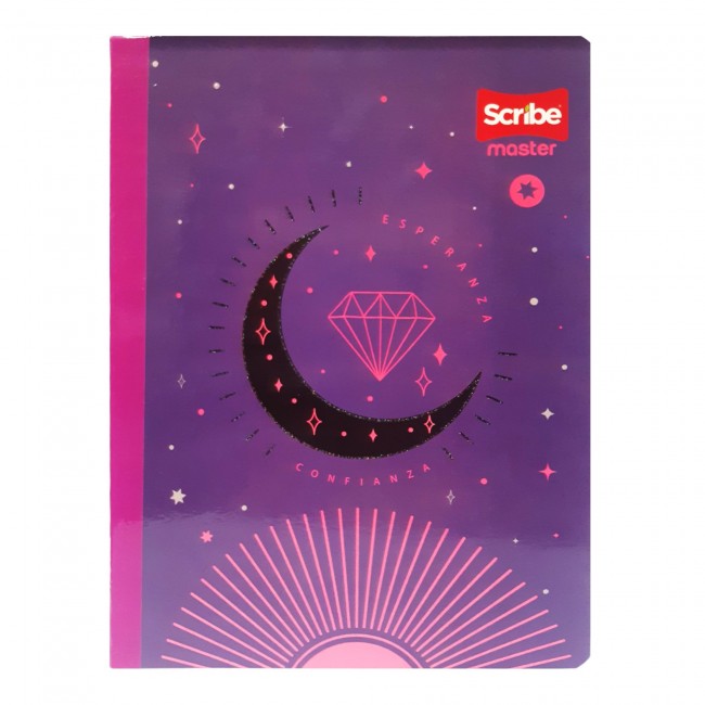 Cuaderno Cosido Master M+S Niña Scribe 50 Hojas Cuadriculado – Pasta Dura + Stickers