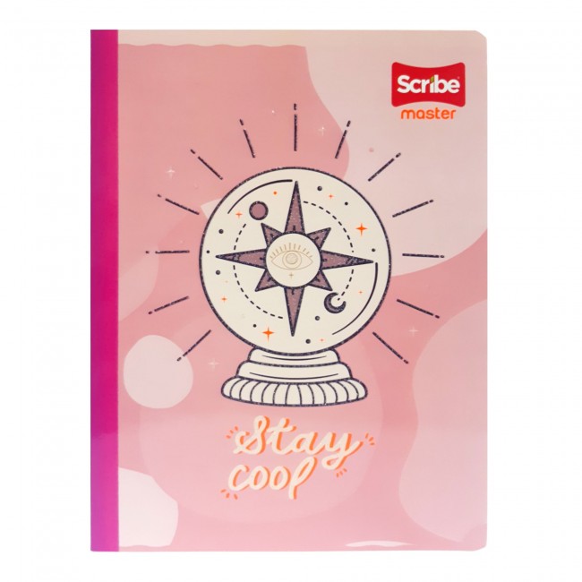 Cuaderno Cosido Master M+S Niña Scribe 50 Hojas Cuadriculado – Pasta Dura + Stickers