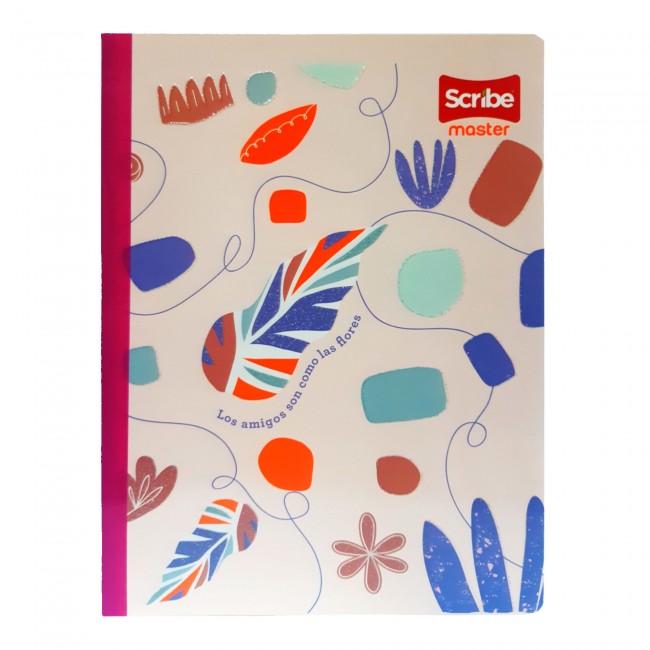 Cuaderno Cosido Master M+S Niña Scribe 50 Hojas Cuadriculado – Pasta Dura + Stickers