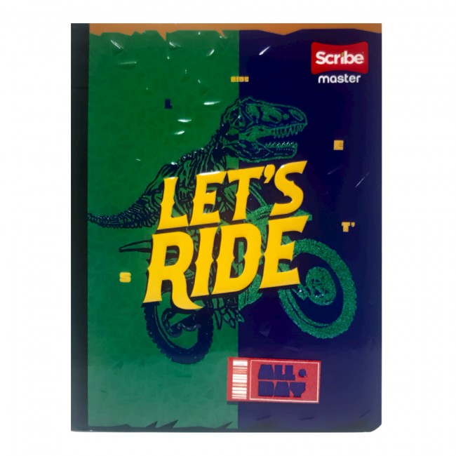 Cuaderno Cosido Master M+S Scribe 50 Hojas Doble Línea – Ferrocarril + Stickers