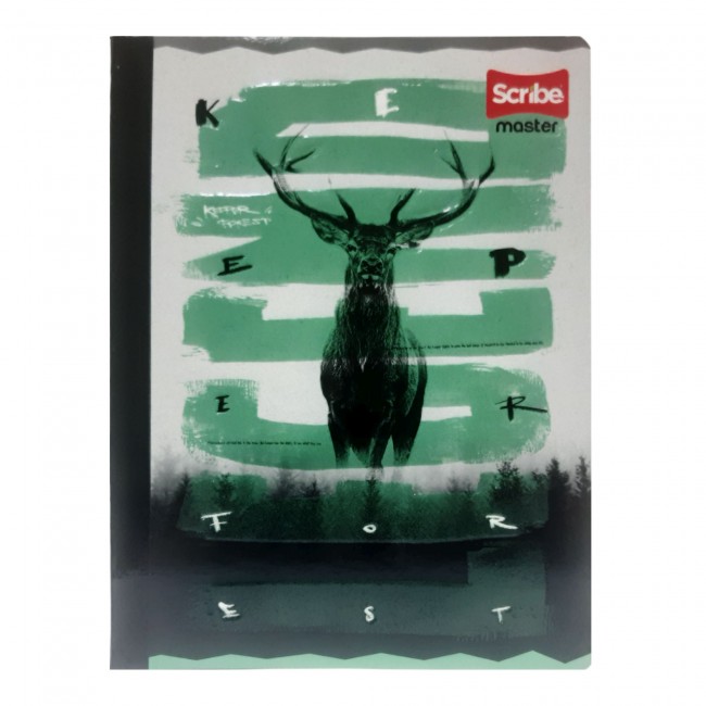 Cuaderno Cosido Master M+S Scribe 50 Hojas Doble Línea – Ferrocarril + Stickers