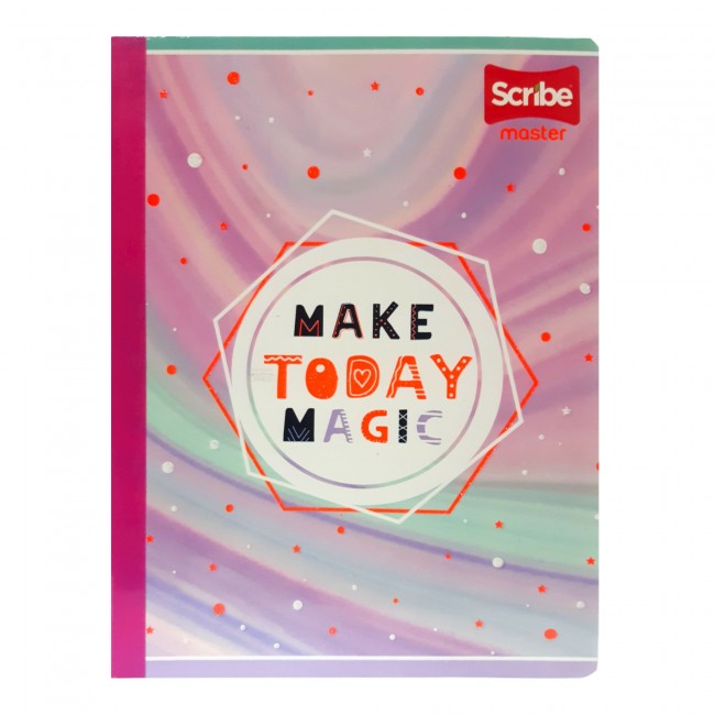 Cuaderno Cosido Master Doble Línea Niña Scribe 100 Hojas – Ferrocarril + Stickers