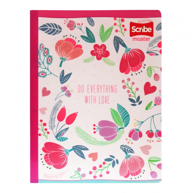 Cuaderno Cosido Master Doble Línea Niña Scribe 100 Hojas – Ferrocarril + Stickers