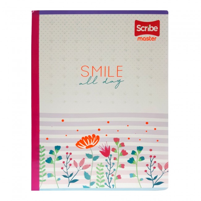 Cuaderno Cosido Master Doble Línea Niña Scribe 100 Hojas – Ferrocarril + Stickers