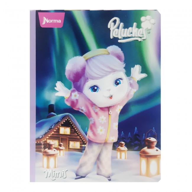 Cuaderno Cosido Peluches Norma 100 Hojas Cuadriculado – Peluche Real + Stickers + Aroma Vainilla