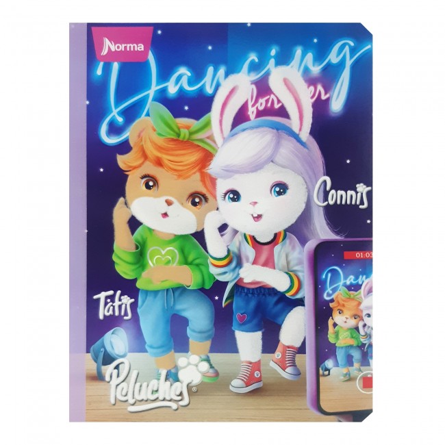 Cuaderno Cosido Peluches Norma 100 Hojas Cuadriculado – Peluche Real + Stickers + Aroma Vainilla