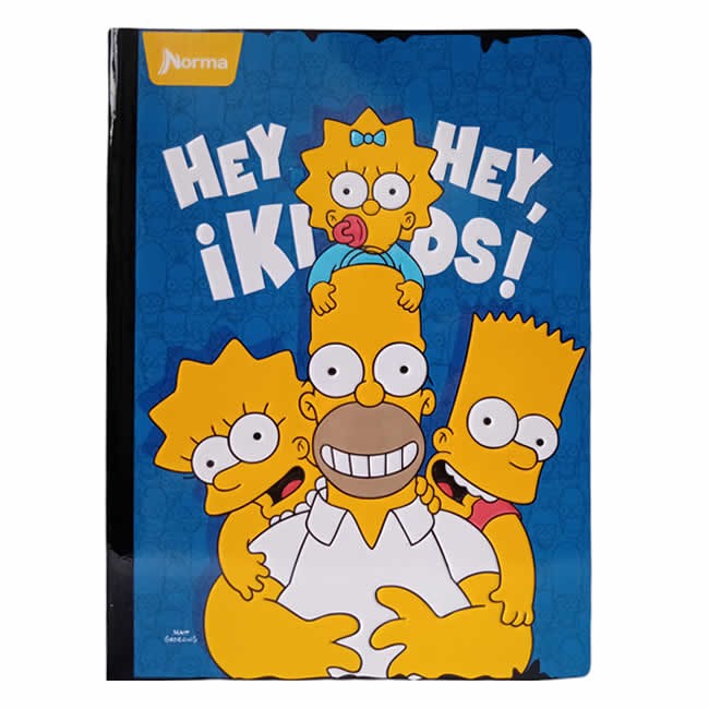 Cuaderno Cosido The Simpsons Norma 100 Hojas Cuadriculado – Repujado + Stickers Oficiales