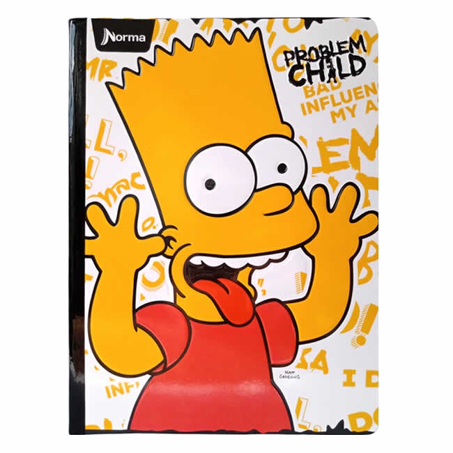 Cuaderno Cosido The Simpsons Norma 100 Hojas Cuadriculado – Repujado + Stickers Oficiales