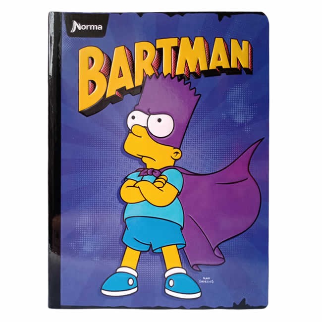 Cuaderno Cosido The Simpsons Norma 100 Hojas Cuadriculado – Repujado + Stickers Oficiales