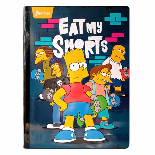 Cuaderno Cosido The Simpsons Norma 100 Hojas Cuadriculado – Repujado + Stickers Oficiales