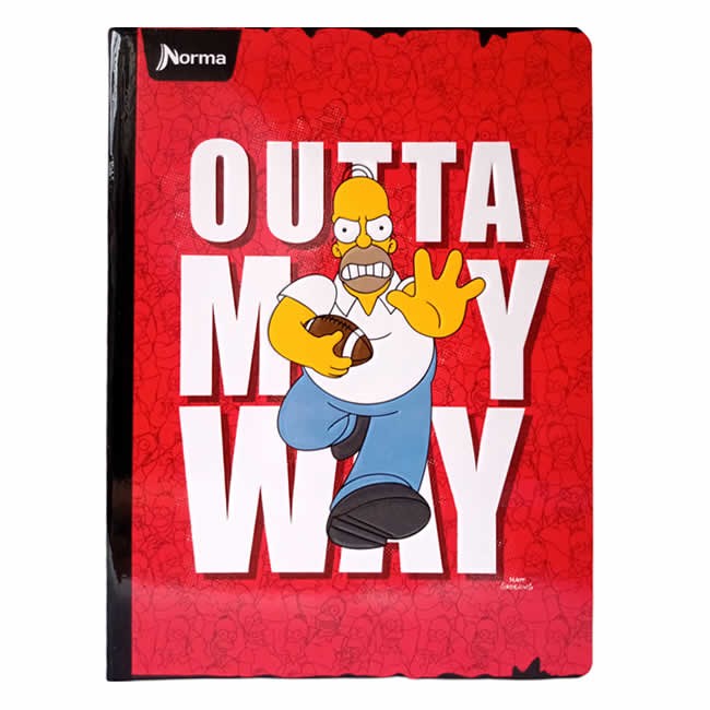 Cuaderno Cosido The Simpsons Norma 100 Hojas Cuadriculado – Repujado + Stickers Oficiales