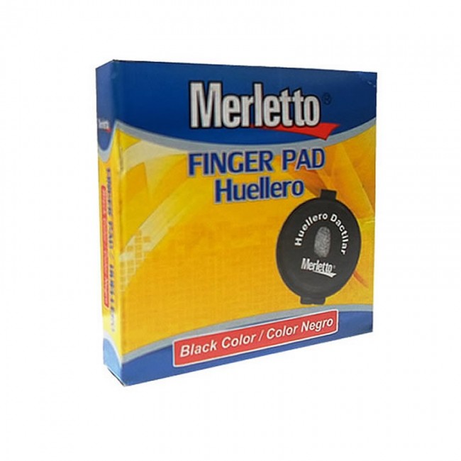 Almohadilla Dactilar MERLETTO - Negra, 2300 Huellas, Limpieza Fácil
