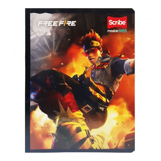 Cuaderno Cosido Free Fire Scribe 100 Hojas Cuadriculado – Stickers + Carátula Oficial