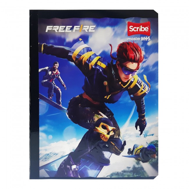 Cuaderno Cosido Free Fire Scribe 100 Hojas Cuadriculado – Stickers + Carátula Oficial