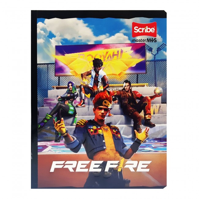 Cuaderno Cosido Free Fire Scribe 100 Hojas Cuadriculado – Stickers + Carátula Oficial