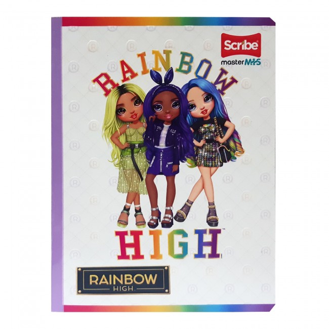 Cuaderno Cosido Rainbow High Scribe 100 Hojas Cuadriculado – Master M+S + Stickers