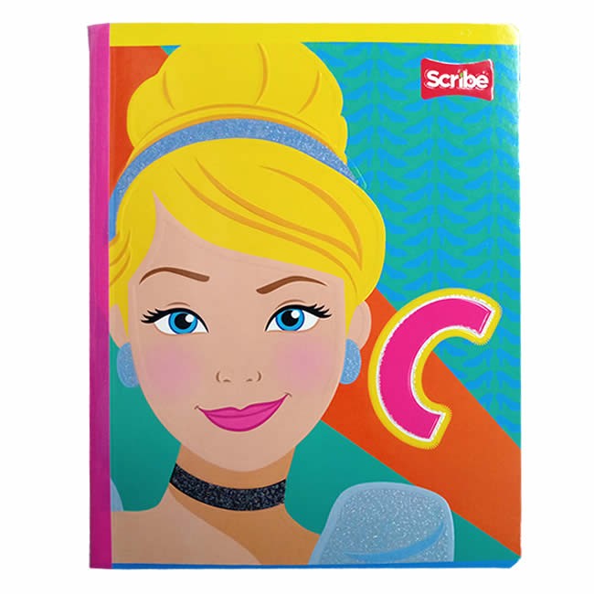 Cuaderno Cosido Princesas Disney Scribe 100 Hojas Cuadriculado – Carátula Oficial Disney