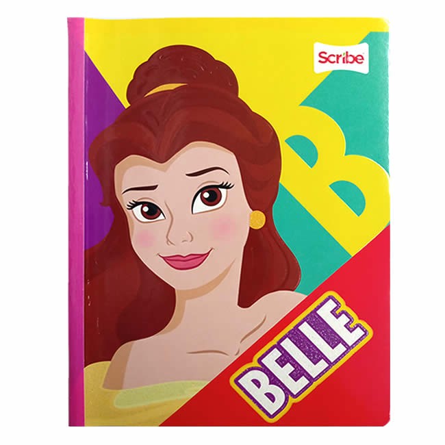 Cuaderno Cosido Princesas Disney Scribe 100 Hojas Cuadriculado – Carátula Oficial Disney