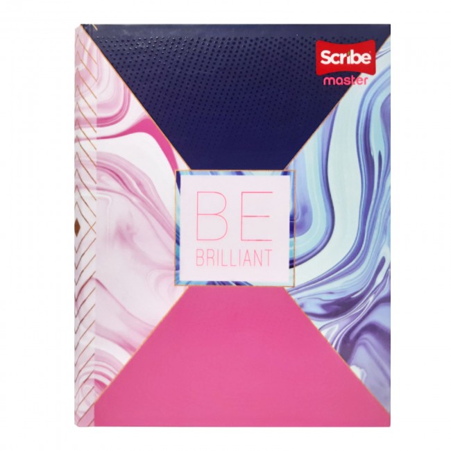 Cuaderno Cosido Master Femenino Scribe 100 Hojas Cuadriculado – Pasta Dura + Stickers