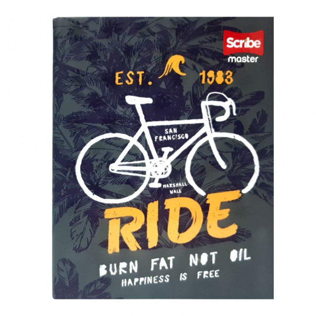 Cuaderno Cosido Master Masculino Scribe 100 Hojas Cuadriculado – Pasta Dura + Stickers