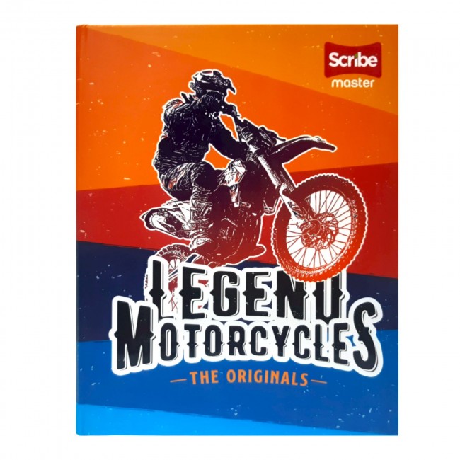 Cuaderno Cosido Master Masculino Scribe 100 Hojas Cuadriculado – Pasta Dura + Stickers