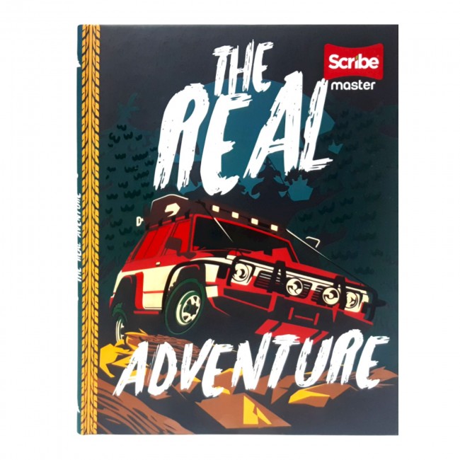 Cuaderno Cosido Master Masculino Scribe 100 Hojas Cuadriculado – Pasta Dura + Stickers