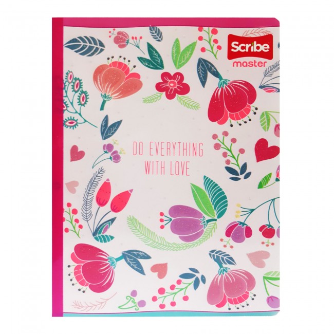 Cuaderno Cosido Master Niña Scribe 100 Hojas Cuadriculado – Carátula Plastificada Femenina