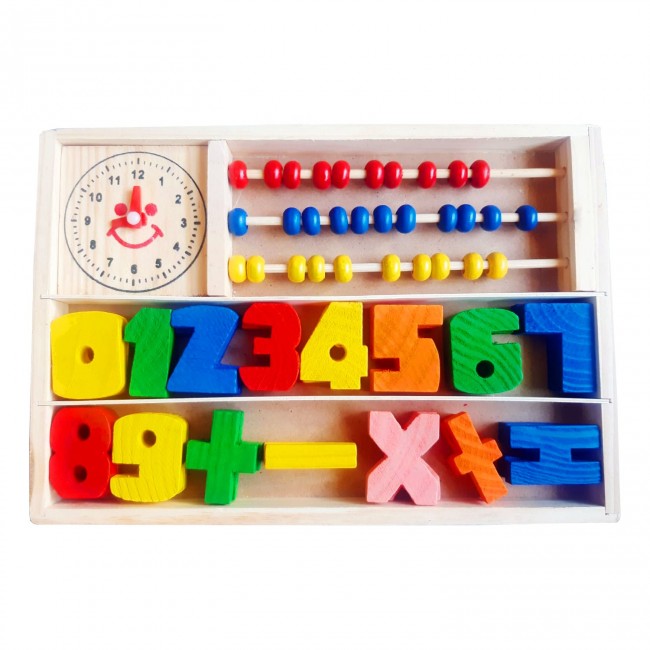 Didactic Abacus with clock