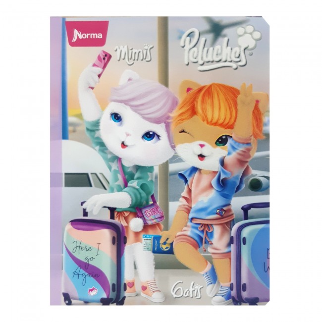 Cuaderno Cosido Peluches Norma 100 Hojas Rayado – Carátula con Peluche Real