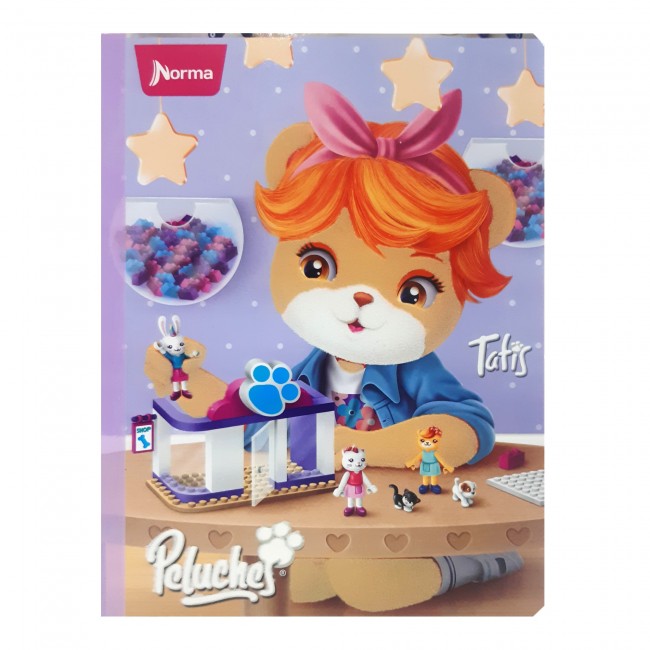 Cuaderno Cosido Peluches Norma 100 Hojas Rayado – Carátula con Peluche Real
