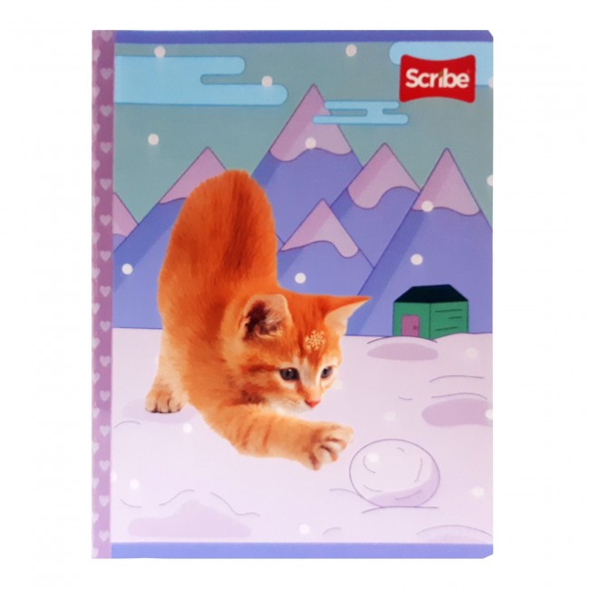 Cuaderno Cosido Huellitas Scribe 100 Hojas Rayado – Carátula Mascotas Surtidas