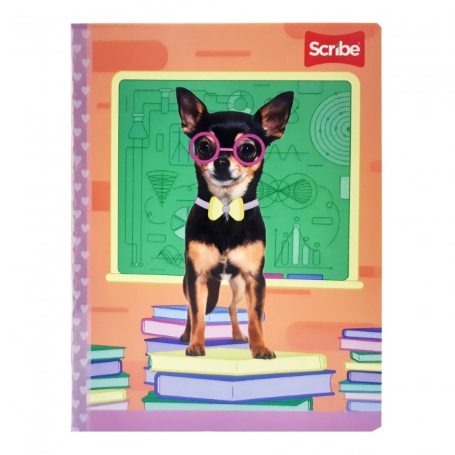 Cuaderno cosido huellitas rayas 50 hojas Scribe