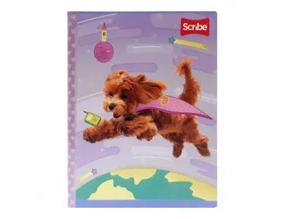 Cuaderno cosido huellitas rayas 50 hojas Scribe