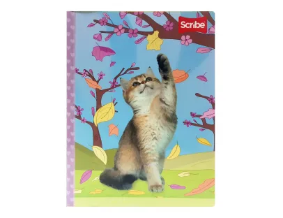 Cuaderno cosido huellitas rayas 50 hojas Scribe