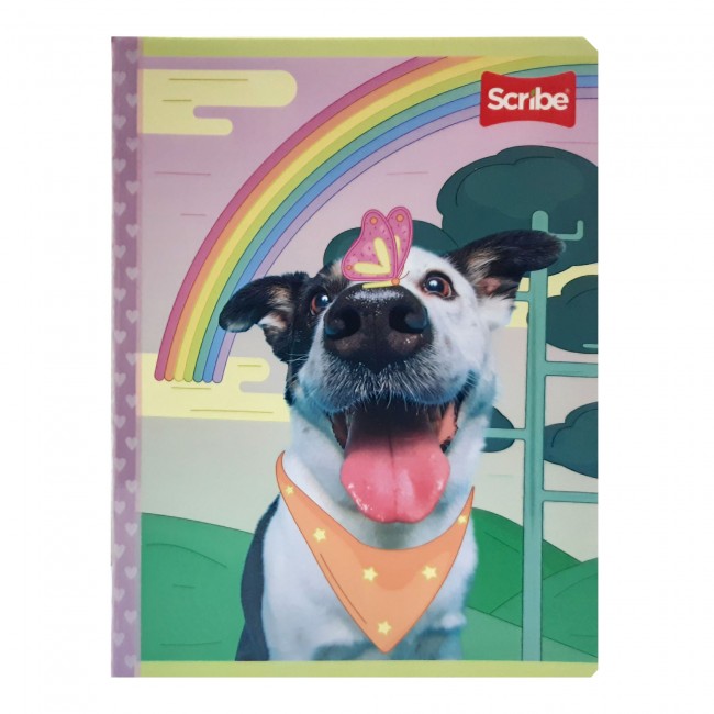 Cuaderno Cosido Huellitas Scribe 50 Hojas Rayado – Carátula Mascotas