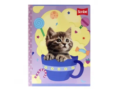 Cuaderno cosido huellitas rayas 50 hojas Scribe