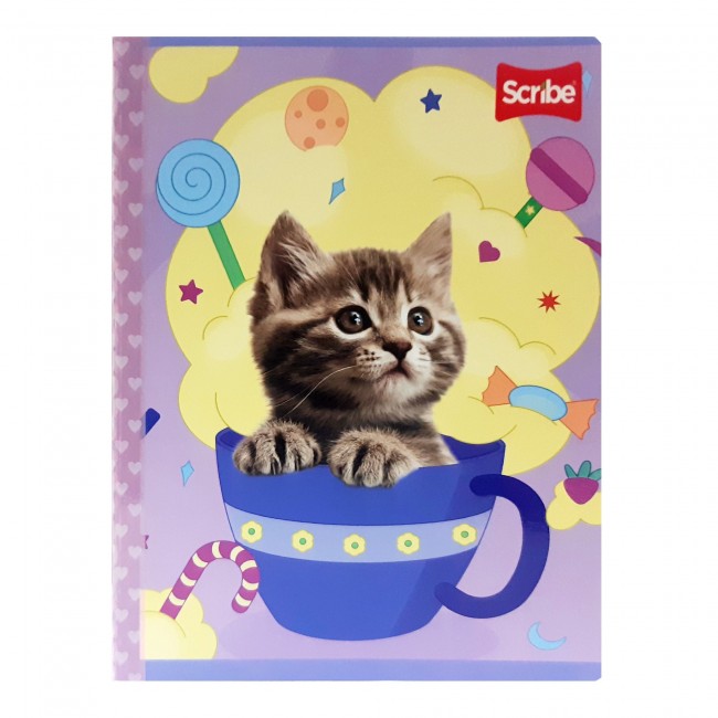 Cuaderno Cosido Huellitas Scribe 50 Hojas Rayado – Carátula Mascotas