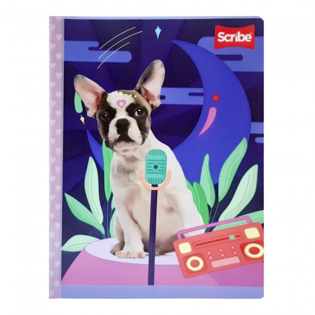 Cuaderno Cosido Huellitas Scribe 50 Hojas Rayado – Carátula Mascotas